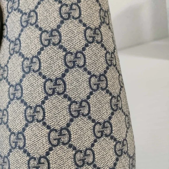 GG Supreme Monogram Linea A Foldover Tote Beige Blue Hibiscus Red - Picture 12 of 16